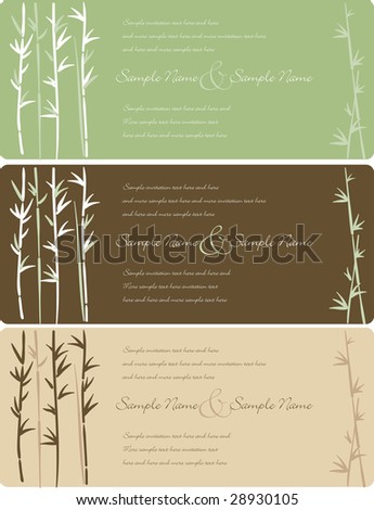 stock vector Wedding Invitation Panels Bamboo design for event 