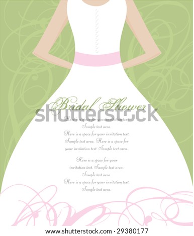 stock vector Bridal Shower Invitation or Thank You