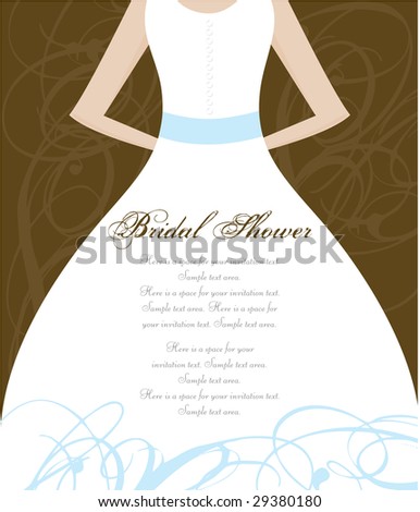 stock vector Bridal Shower Invitation or Thank You