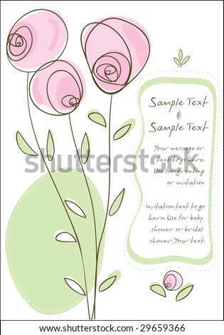 stock vector Greeting Card or Invitation use for showers weddings 