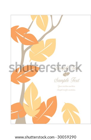 stock vector Leaves on a tree use for wedding invitations and stationary