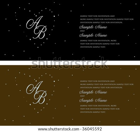 stock vector Starry Night Invitation Panels