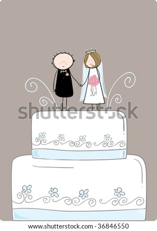 stock vector Wedding Cake Topper