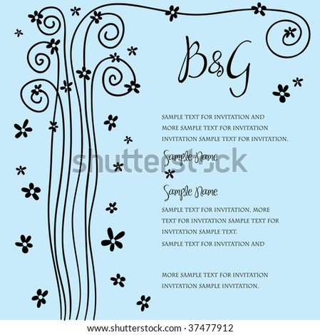 stock vector Wedding Invitation Panel flower tree