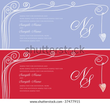 stock vector Wedding Invitation Panel heart tree