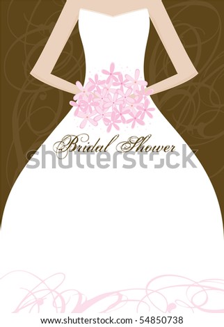 stock vector Wedding Bridal Shower Invitation Panel Area for your text