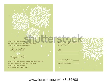 stock vector Wedding or Party invitation and Reply card