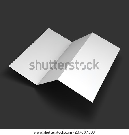 Blank trifold paper brochure mockup Object for design and branding Vector Illustration EPS10 Blank trifold paper brochure mockup Object for design and branding Vector Illustration EPS10