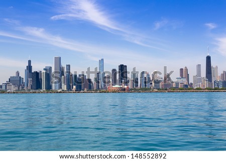 Chicago Skyline In Summertime