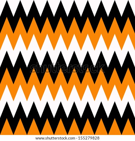 abstract halloween chevron pattern in white, orange, and black