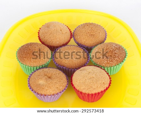 Mini Cupcake on yellow plate