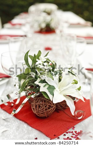stock photo wedding flower table