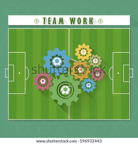 Abstract team work of soccer game vector and illustration