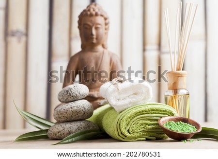 Buddha in meditation, spa concept