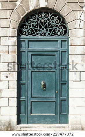 vintage green door