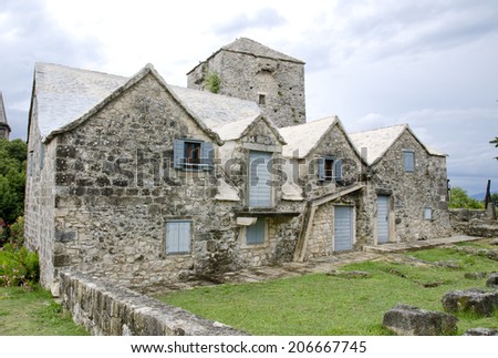 old stone house in the village Skrip on Brac island in Croatia