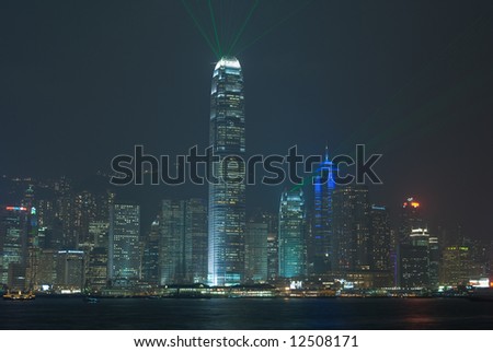Hong Kong\'s amazing skyline comes to life in a awe inspiring festival of lights. With the mountain as the backdrop for the skyscrapers and the harbor in the foreground, a breathtaking scene unfolds.
