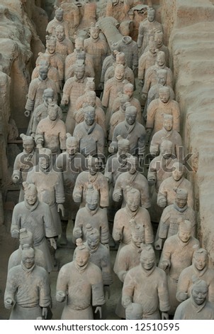 the 2000 year old Terracotta Warriors. Every statue is different and they are located near Xian in Shaanxi Province, China.