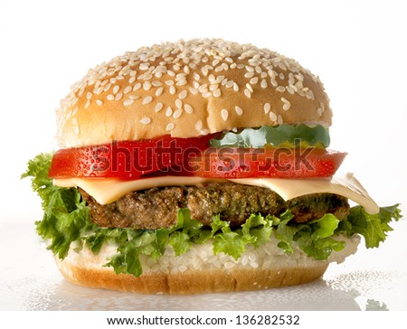 cheeseburger on white background cheeseburger on white background
