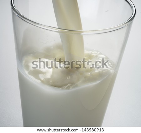 milk pouring in glass