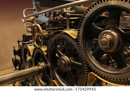 Old printing press, rotary press