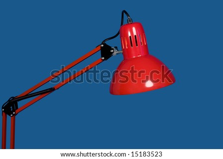 Red reading lamp with clipping path