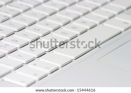 Closeup of white keyboard