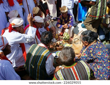 PHAN RANG, VIET NAM- OCT 22: Kate festival, charater traditional culture of Cham Awal (Cham Balamon) people, important ceremony of Cham religion, hold on annual, Vietnam, Oct22, 2014