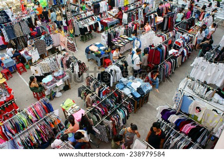 HO CHI MINH CITY, VIET NAM- DEC 20: Group of Asian young people join market day fair, sale off flea market for student in winter season,  lifestyle of Vietnamese people, Saigon, Vietnam, Dec 20, 2014