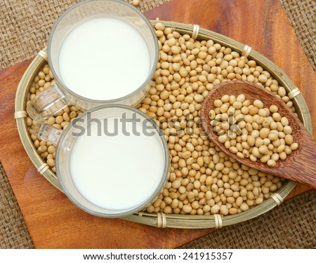 Soybean name Glycine max, Fabaceae family, rich protein, acid amino, vitamin, a nutrition product, to process soy-milk, this soy milk supply collagen, estrogen for woman, a kind delicious beverage