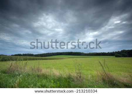 Arable landscape with awesome sky