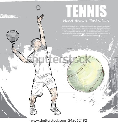 Tennis background Design Hand drawn Tennis background Design Hand drawn