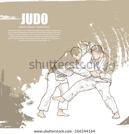 illustration of Judo. Hand drawn.