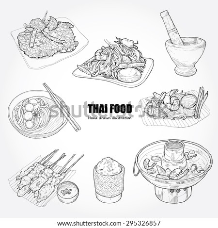illustration of Thai food.