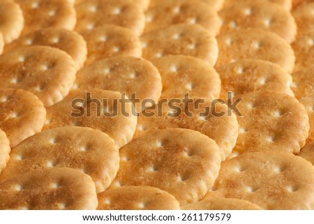 Background of round cookies. Shallow depth of field. Close