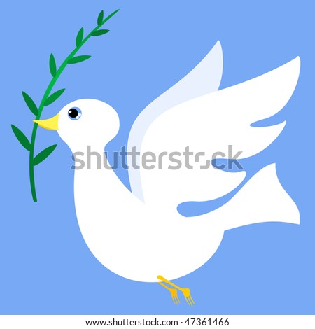stock vector Peace dove with olive branch vector