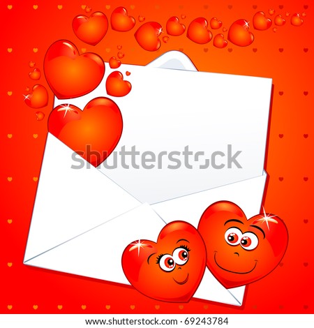 funny love letters. stock vector : Funny love
