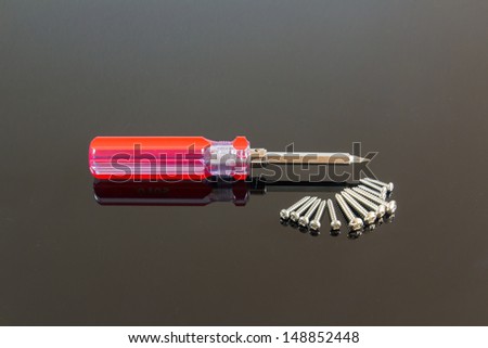 isolated of screw driver in black background