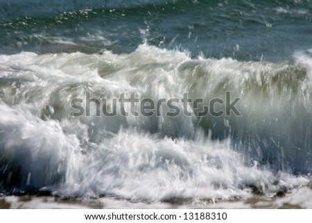 Tidal wave on the beach