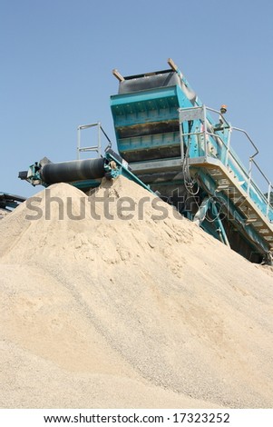 Excavator working in a gravel pit