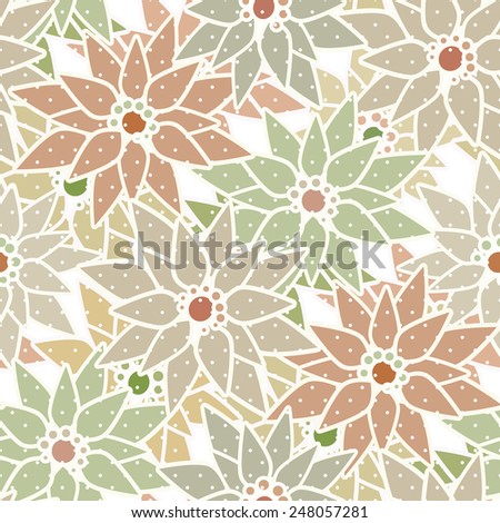 Seamless floral pattern with cute cartoon flowers print background