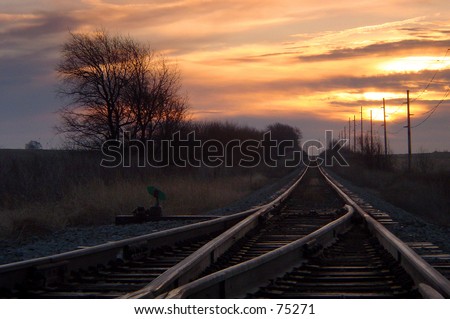 Sunrise at the railroad crossing