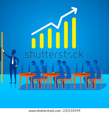 business meeting discussion on business growth or planning design concept vector