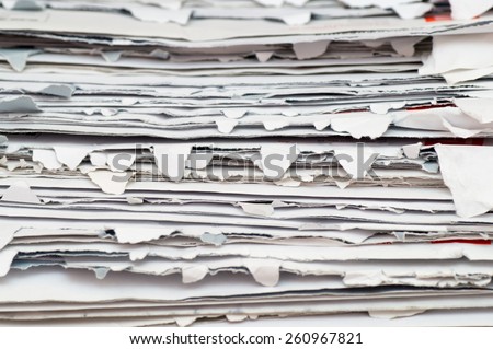 Close up view of a packet of opened envelopes