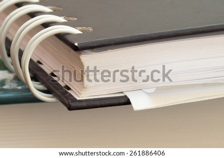Macro view of a notebook with spiral binding
