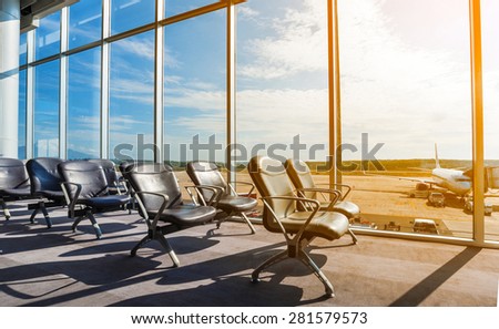 Departure lounge at the airport