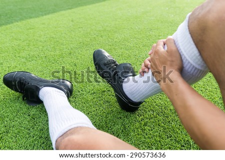 soccer player have pain injury accident on football match