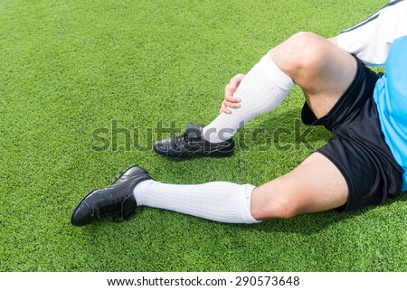 soccer player have pain injury accident on football match