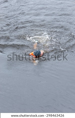 LAMPHUN, THAILAND - JULY 18 : Athlete  swimming in river at Lanna adventure tournament on July 18, 2015 in lam phun, Thailand