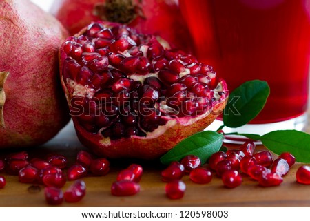 Fruits - Pomegranates and pomegranate juice